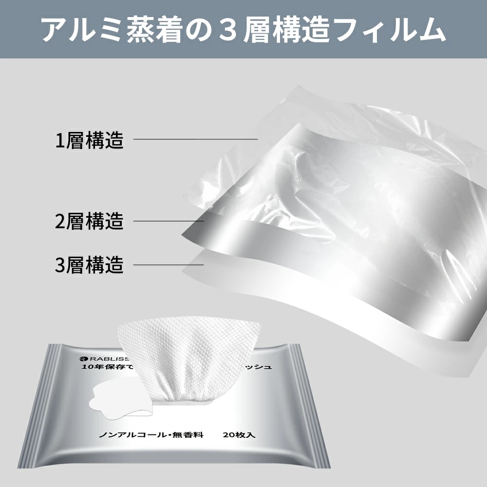 長期保存ウェットティッシュ20枚入